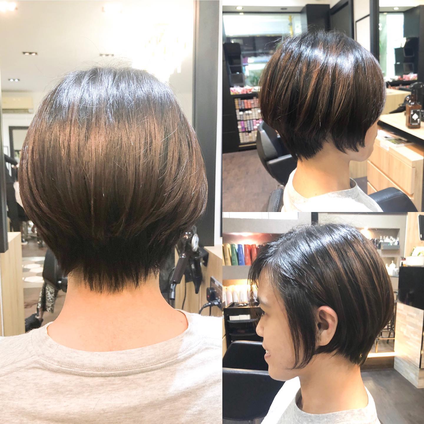 Short layered bob haircut for women in Singapore ideal for humid weather