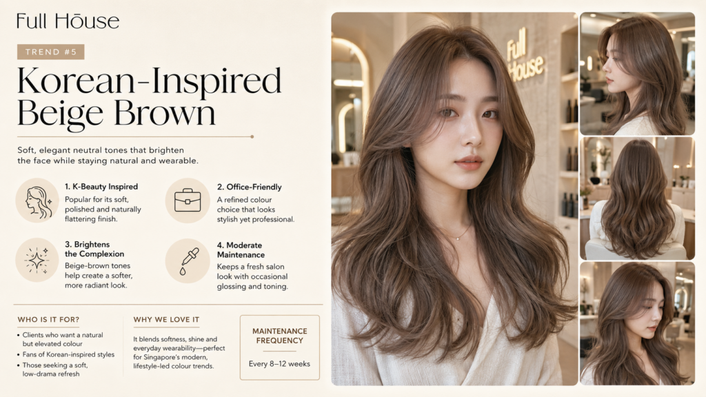 Korean-inspired beige brown beauty trend