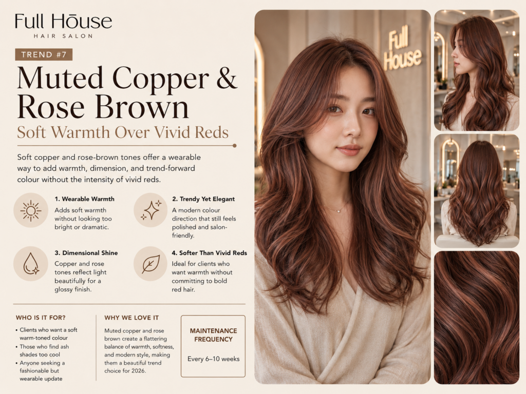 Muted copper hair trend inspiration