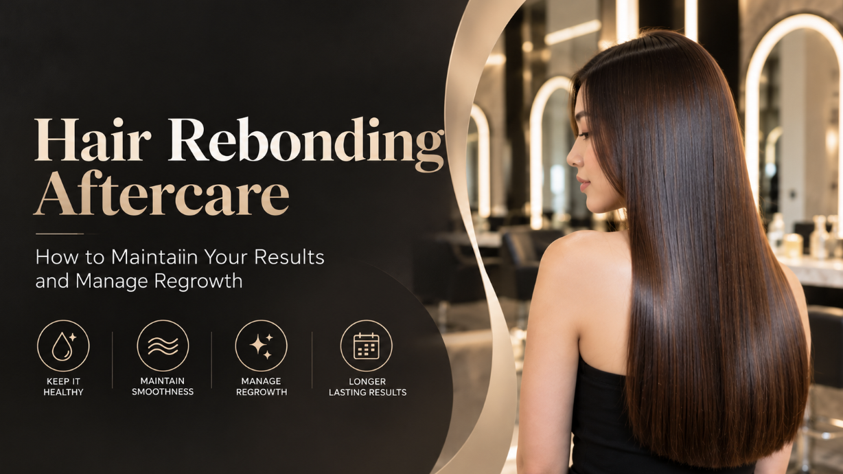 Hair rebonding aftercare guide — maintaining straight hair and managing regrowth at Full House Salon